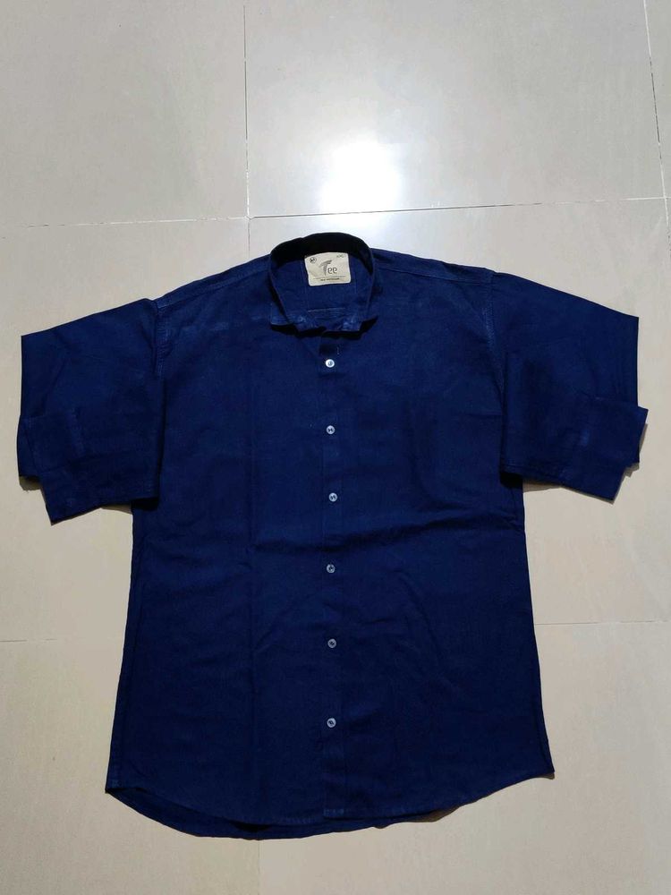 Tee Pure Cotton Navy Blue Shirt