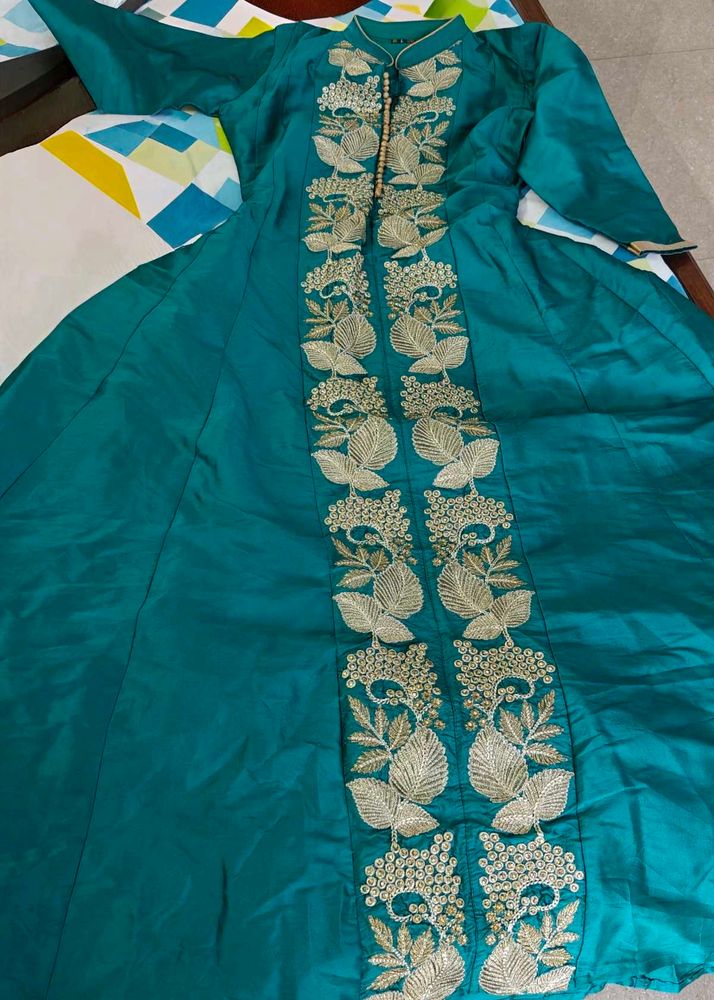 Beautiful Teal Embroidered gown