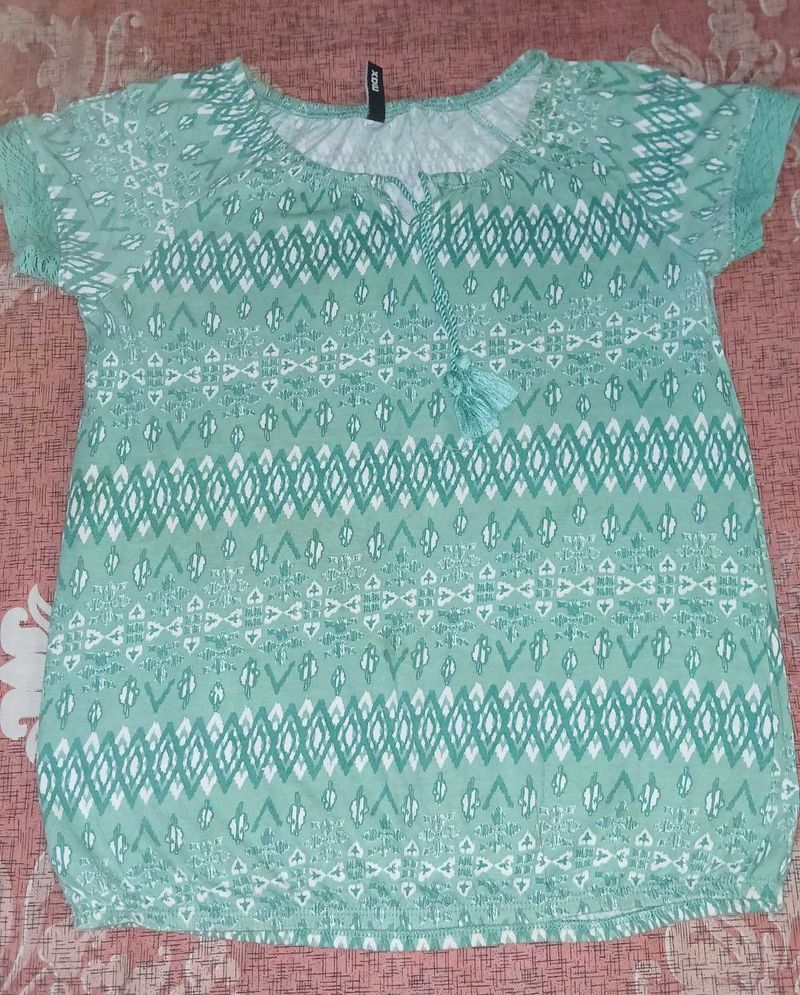 Boho Print Tassel Top