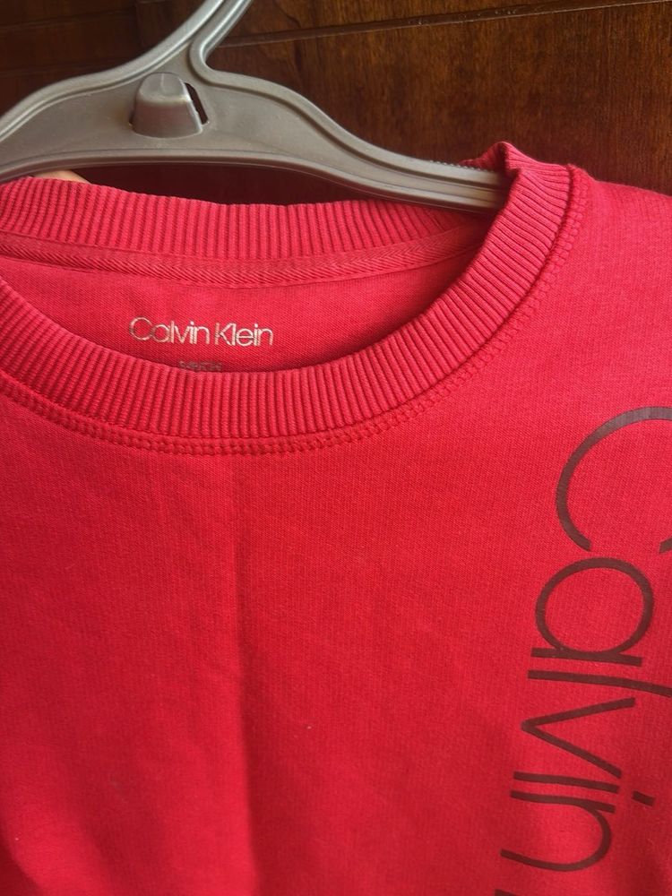 Calvin Klein Red Crew Neck Top