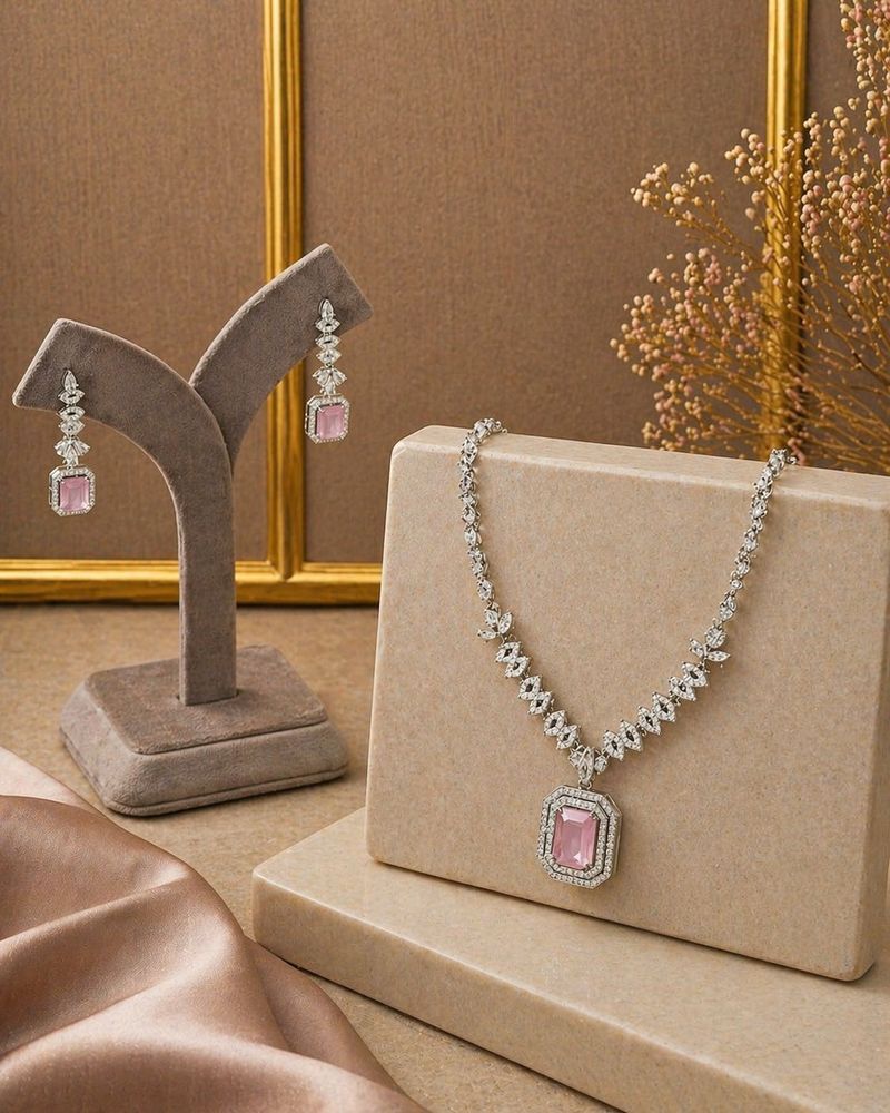 Pink Gemstone Jewellery Set 💞