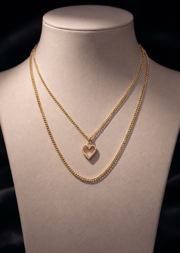 Gold Layered Heart Necklace
