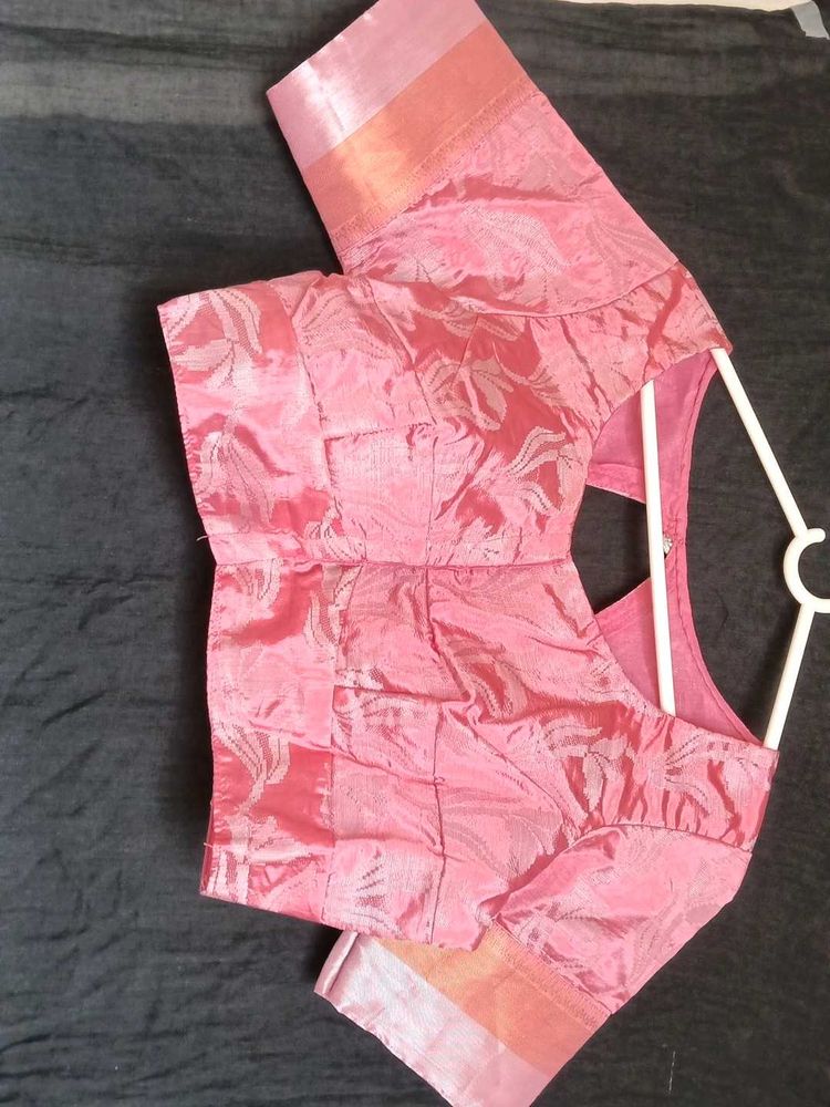 Designer Pink Brocade Blouse