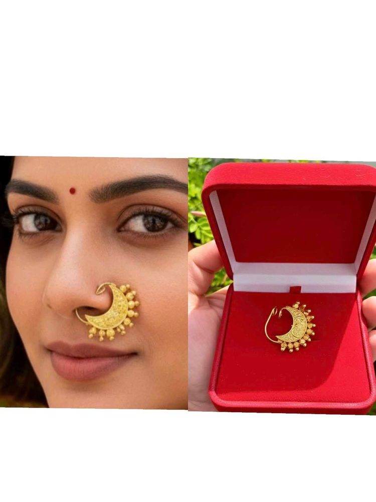 Golden Moon Nath - Ethnic Nose Ring