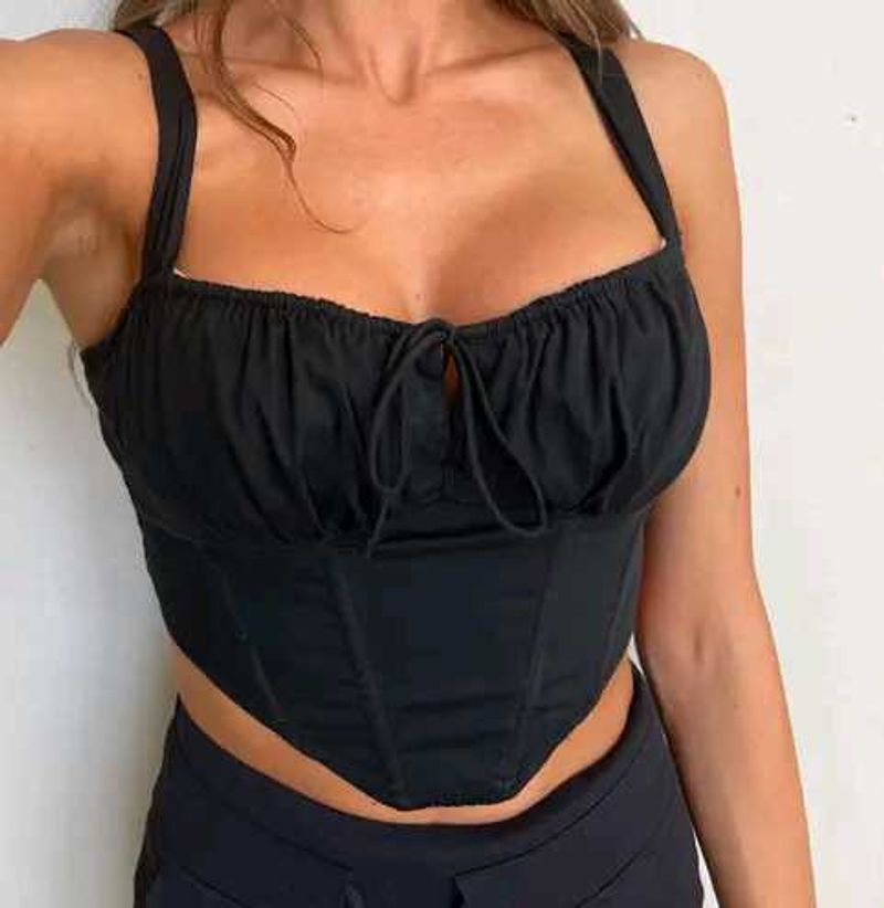 Black Corset Crop Top