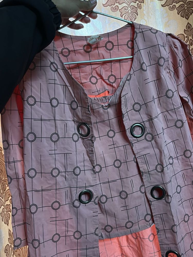Pink Patterned Casual Top