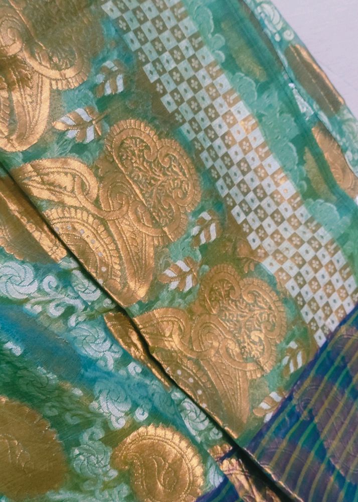 Green Cotton Saree .