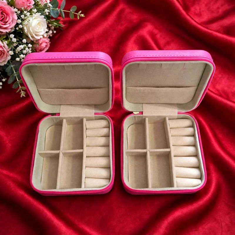 pack of 2 Pink Travel Jewelry Organizer Box