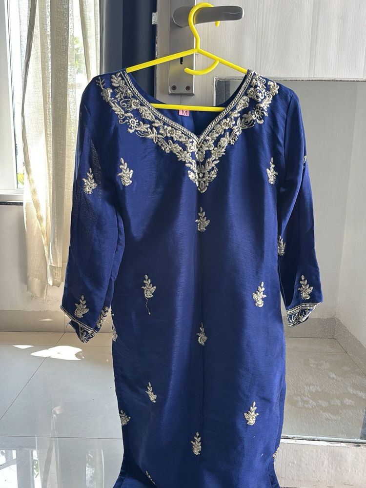 Embroidered Blue Kurta