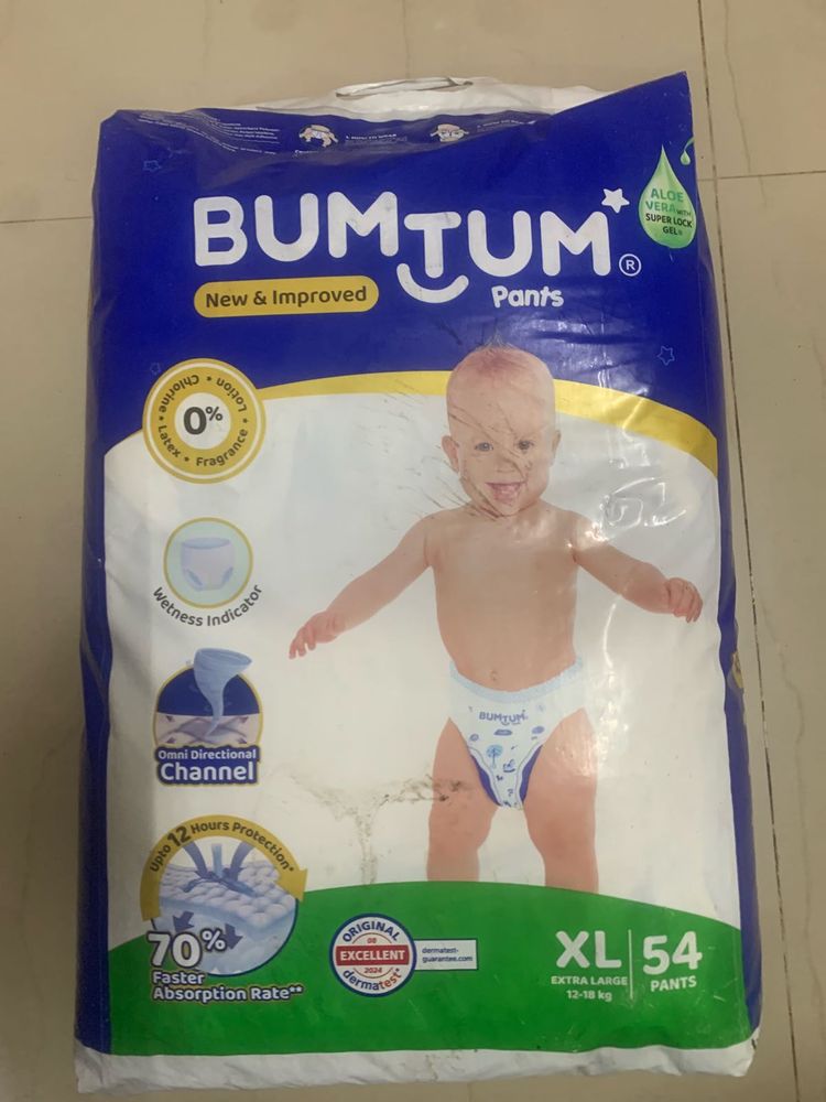 Bumtum Regular Baby Diaper Pant - XL 54 Pieces