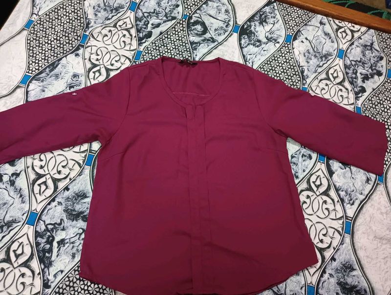 mahroon Casual Tunic Top