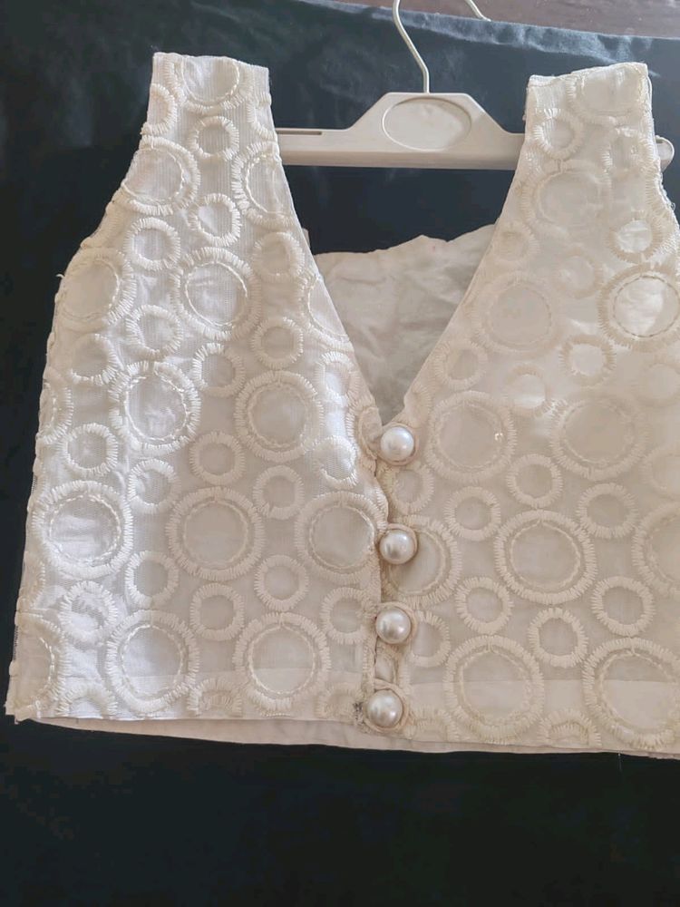 Crop Top With Tule Skirt For Girls