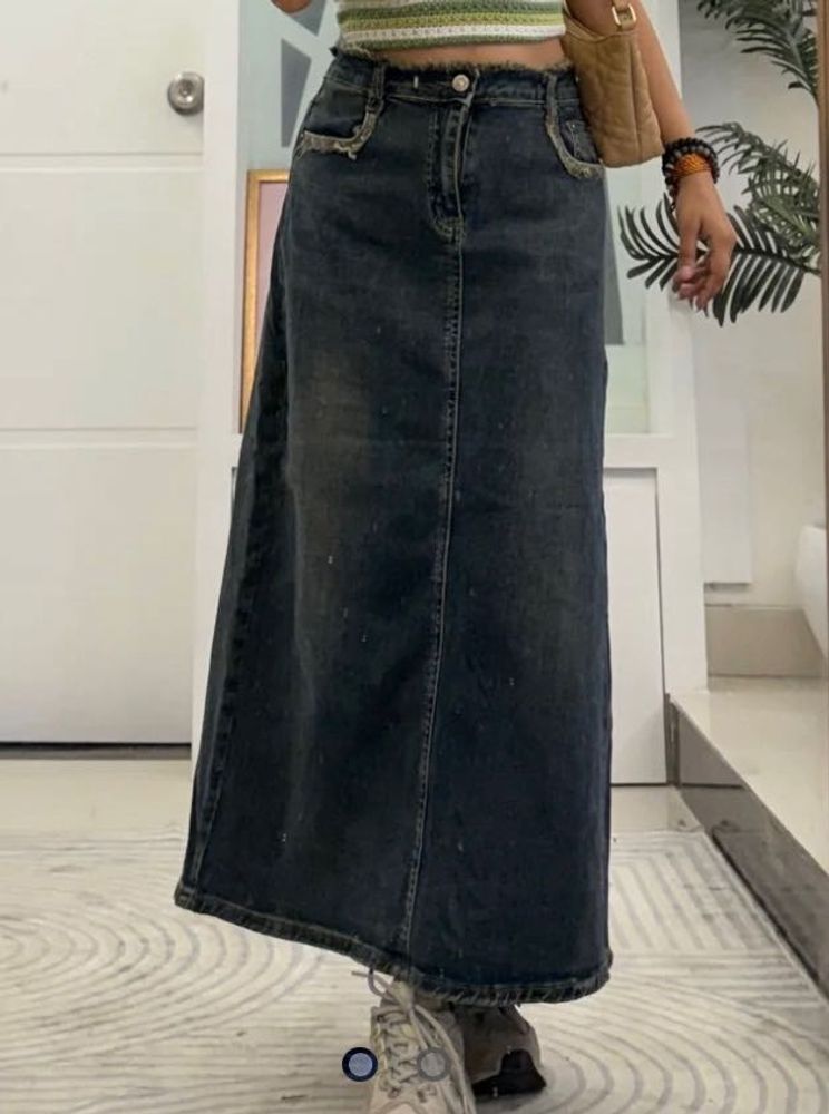 Retro Style Denim Skirt
