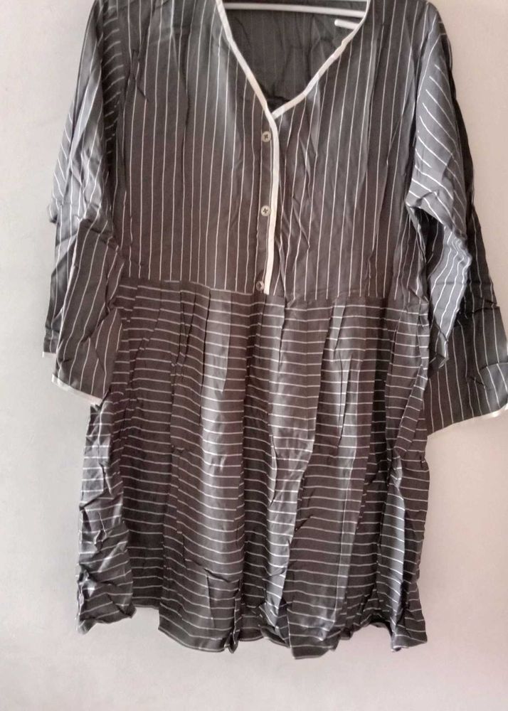 Striped Grey Kurta