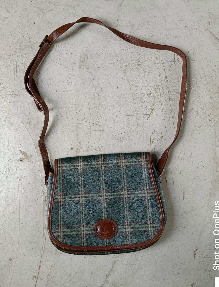authentic BEAN POLE BAG Vintage Plaid Crossbody Ba