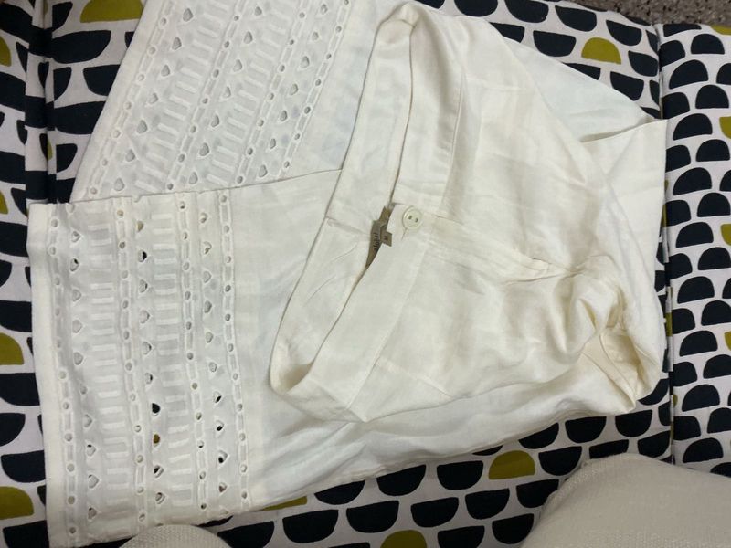 GLOBAL DESI White Eyelet Ethnic pants
