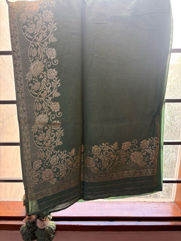 Foil Print Dupatta with Tassels