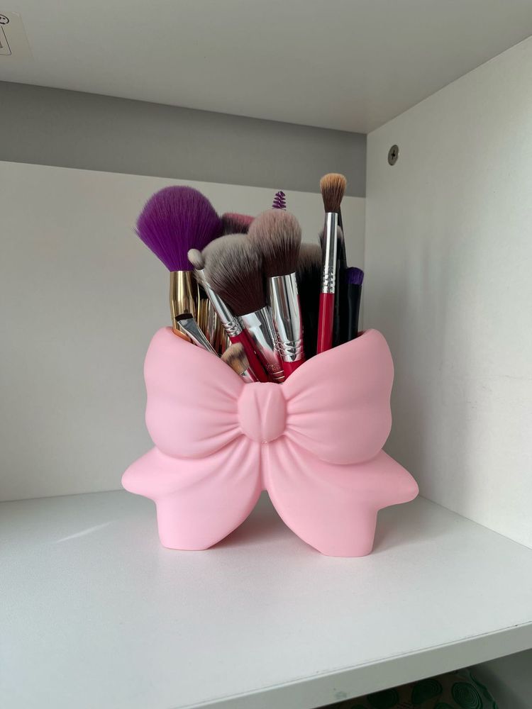 Cute Pink Bow Makeup Brush Holder