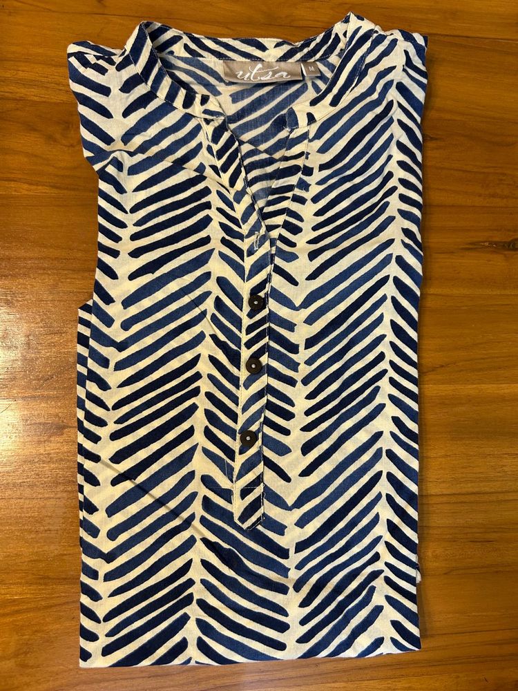 Westside - Blue &amp; Beige Printed Women’s Kurta