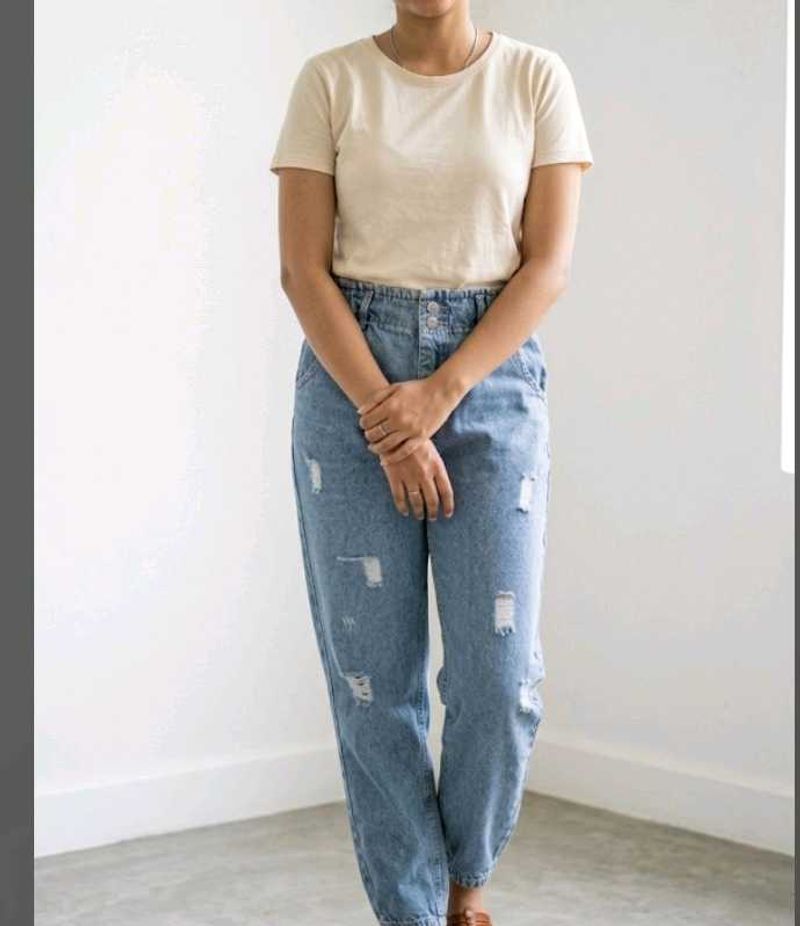 Distressed Mom Jeans