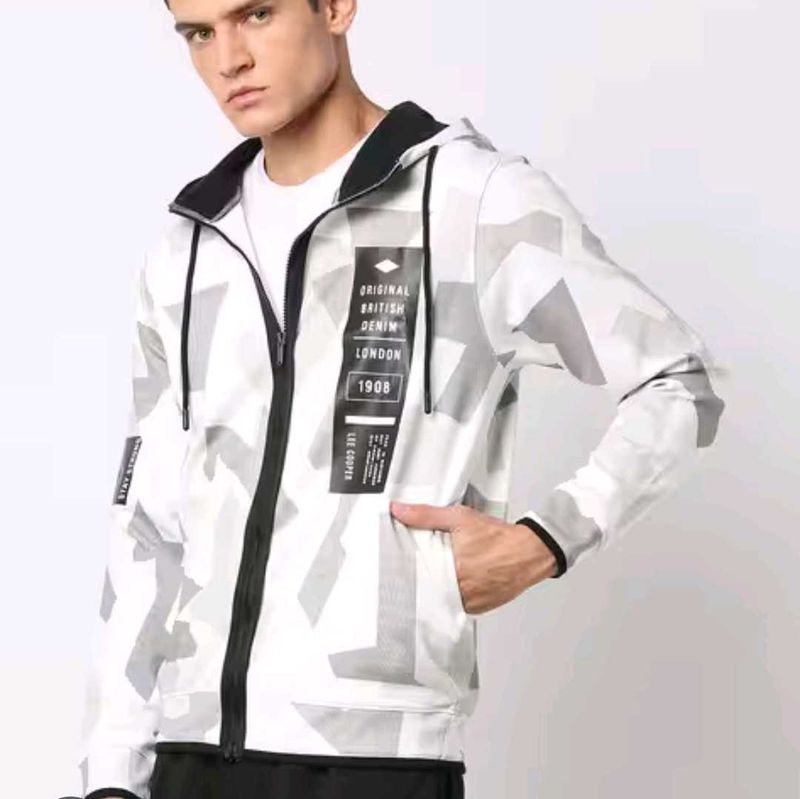 Men's Lee Cooper White Camo Hoodie