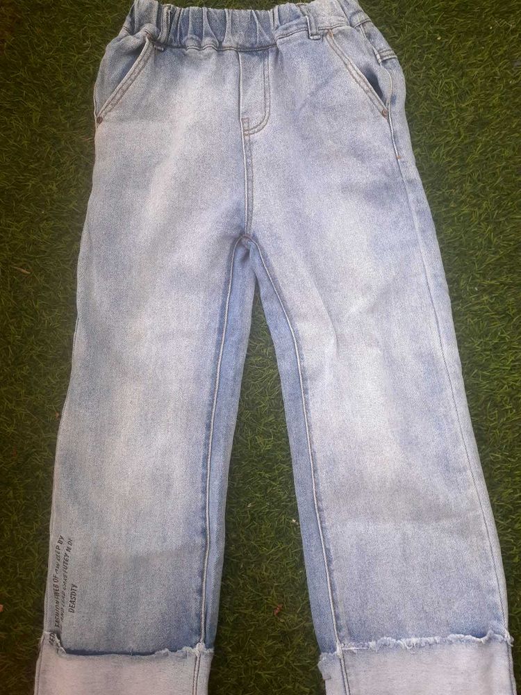 Imported Washed Light Blue Jeans Small Size