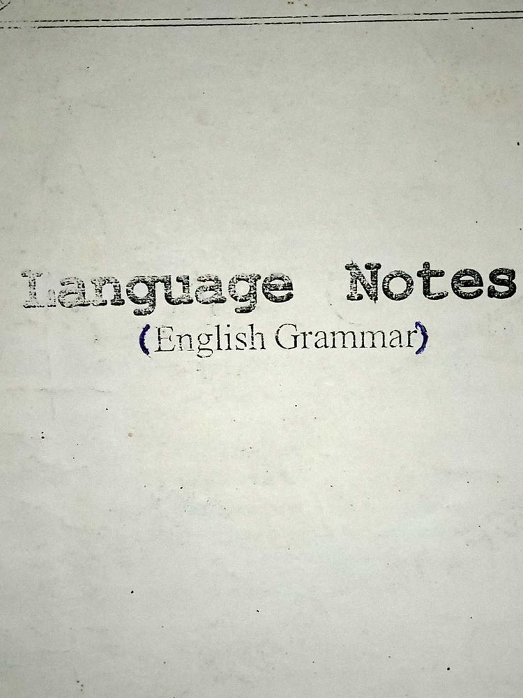 English Grammar notes for all classes