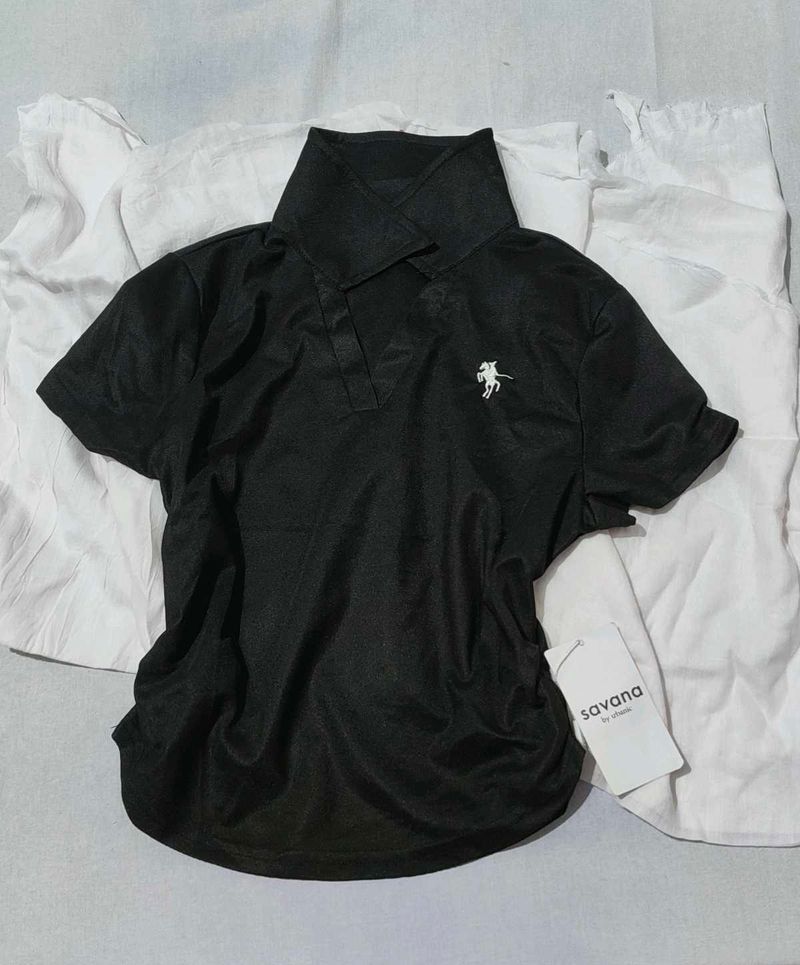 Stylish Black Polo T-Shirt