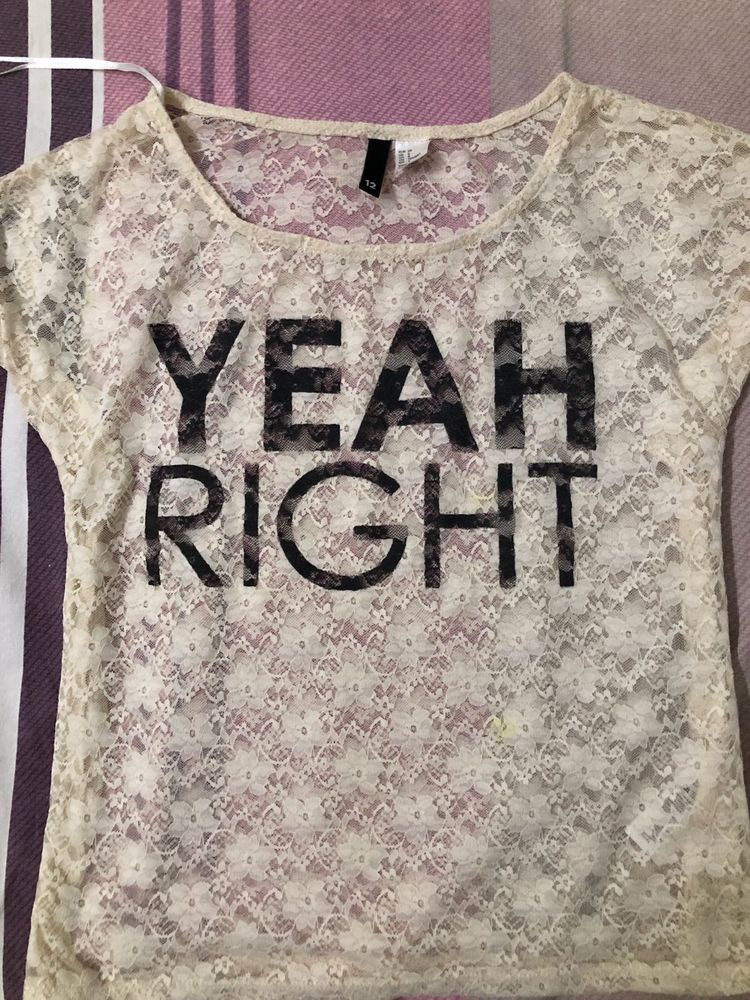 H&amp;M Lace 'Yeah Right' Top