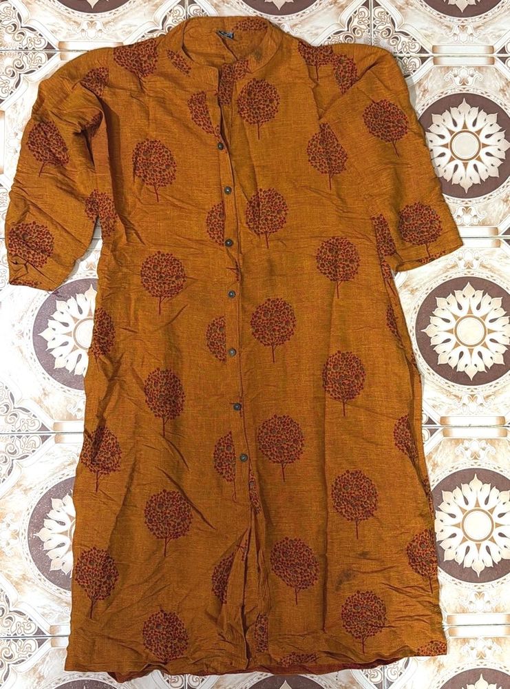 Brown Printed Kurta