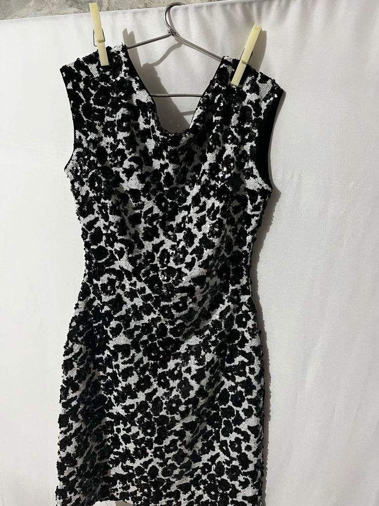 Sparkling Leopard Print Mini Dress