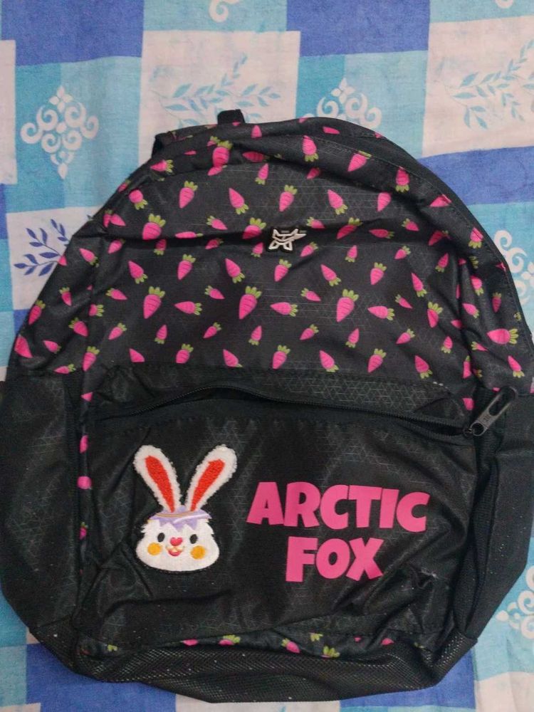 Arctic Fox Backpack with Cute Carrot Pattern