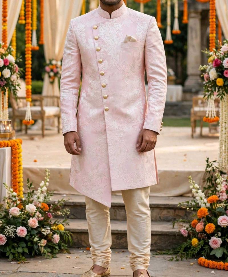 Elegant Pink Embroidered Sherwani