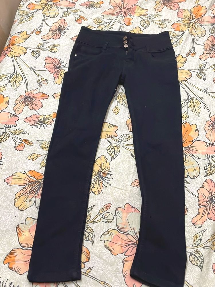 Dark Blue High-Waisted Jeans