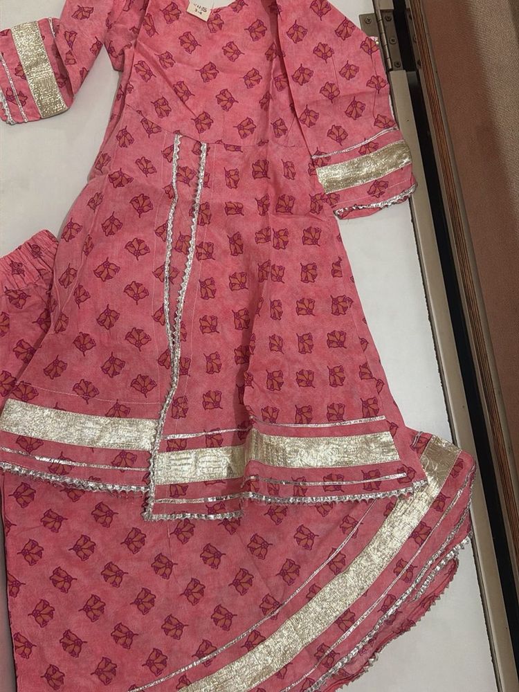 Beautiful Pink Printed Kurta Set