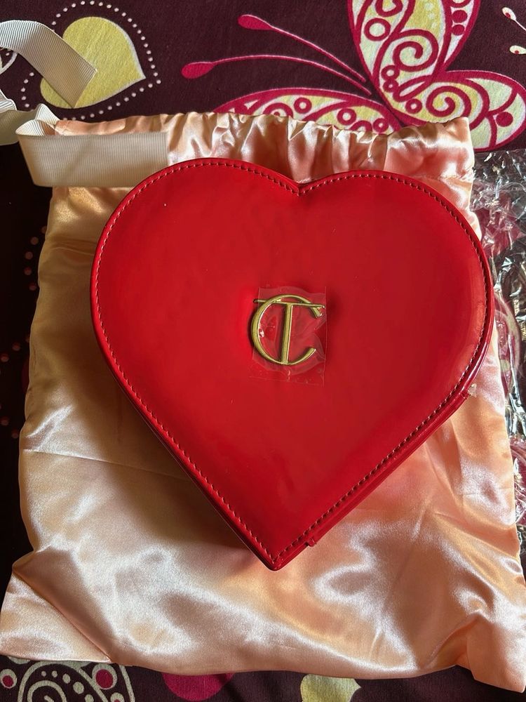 Charlotte Tilbury Red Heart Shape Clutch Bag