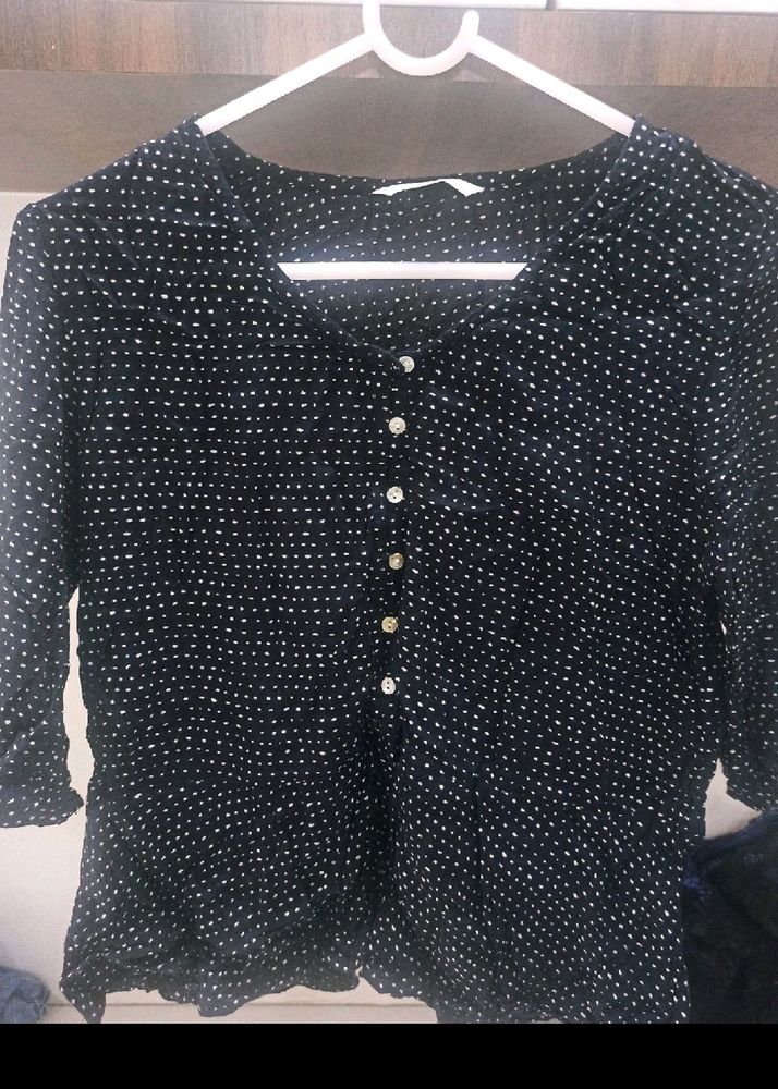 Polka Print Branded Top