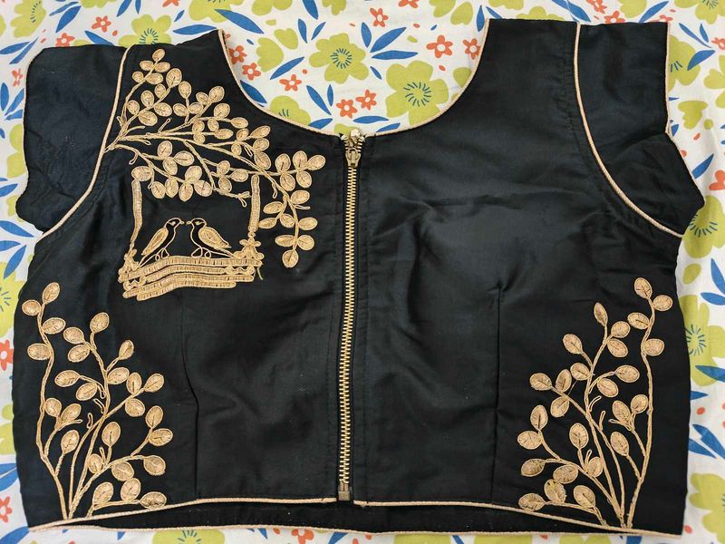 Embroidered Black Blouse