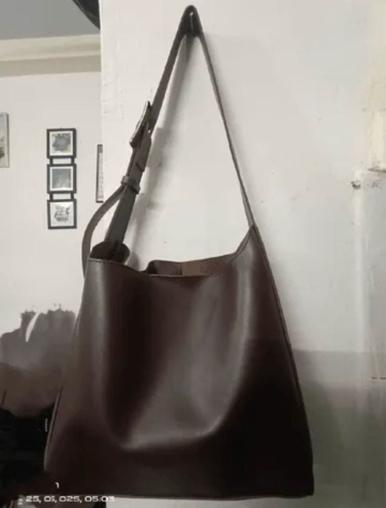 Chic Brown Leather Hobo Bag