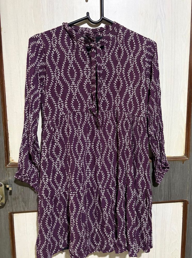 Purple Printed Kurta