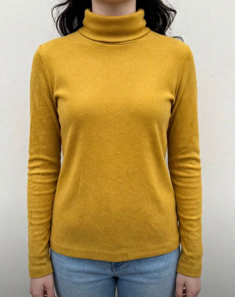 Mustard Yellow Turtleneck Top