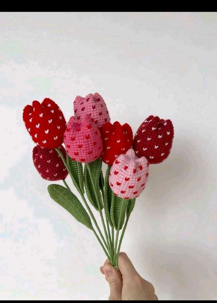 Handmade Crochet Tulip Bouquet