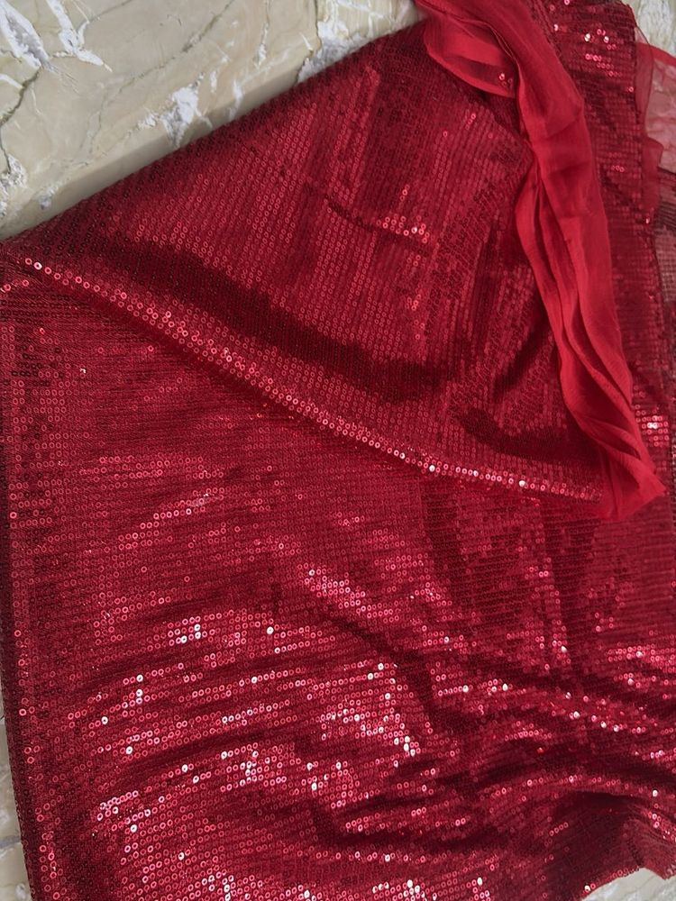 Sparkling Red Sequin Fabric