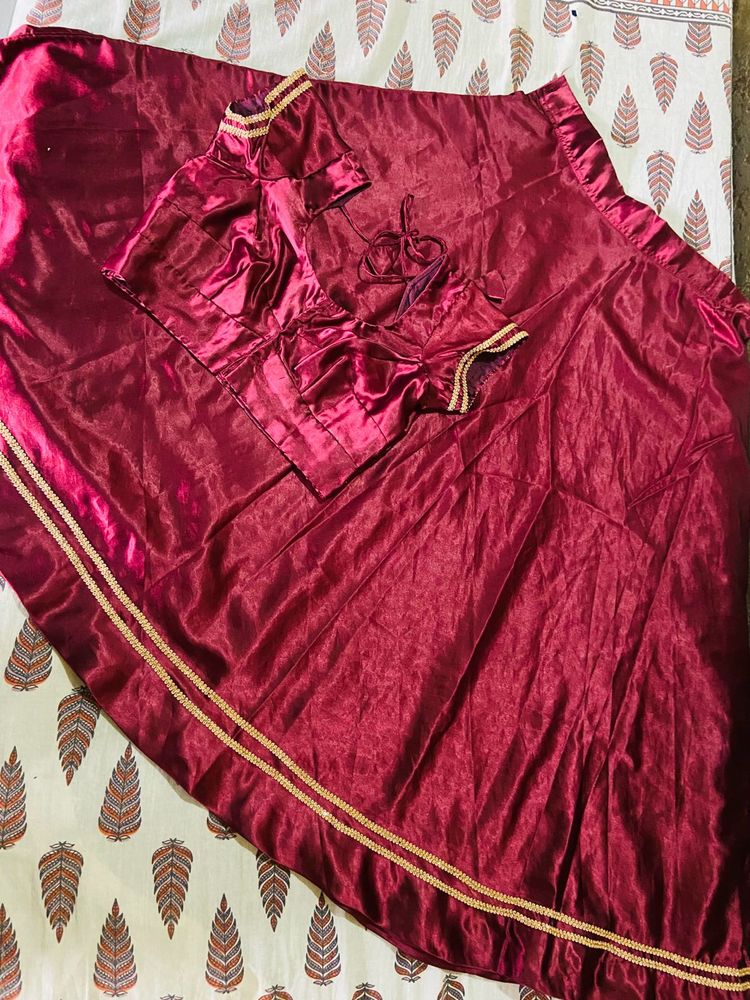 Burgundy Lehenga Set