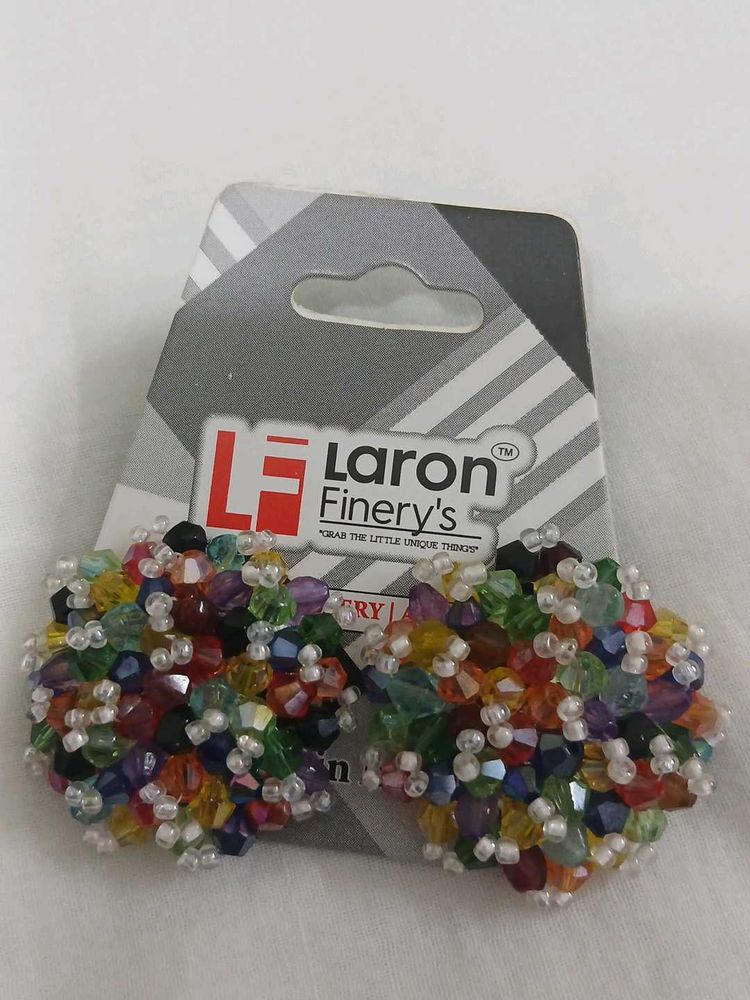 Colorful Beaded Stud Earrings