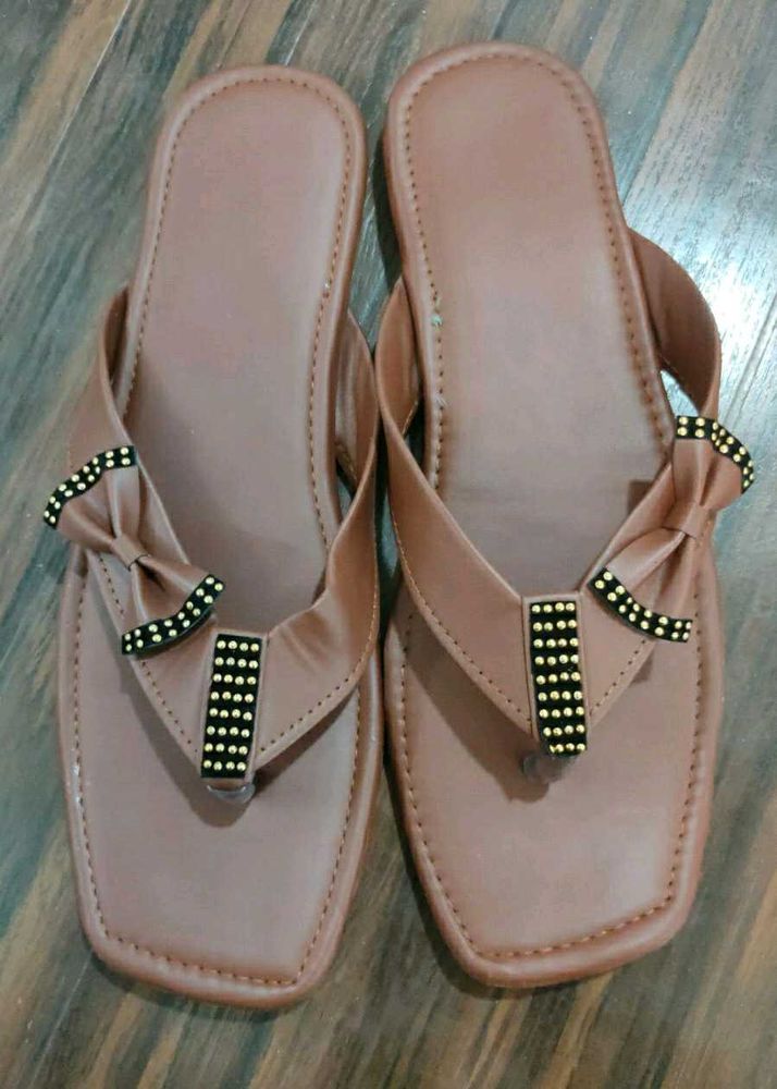 2 Pair Stylish Brown Flat Sandals