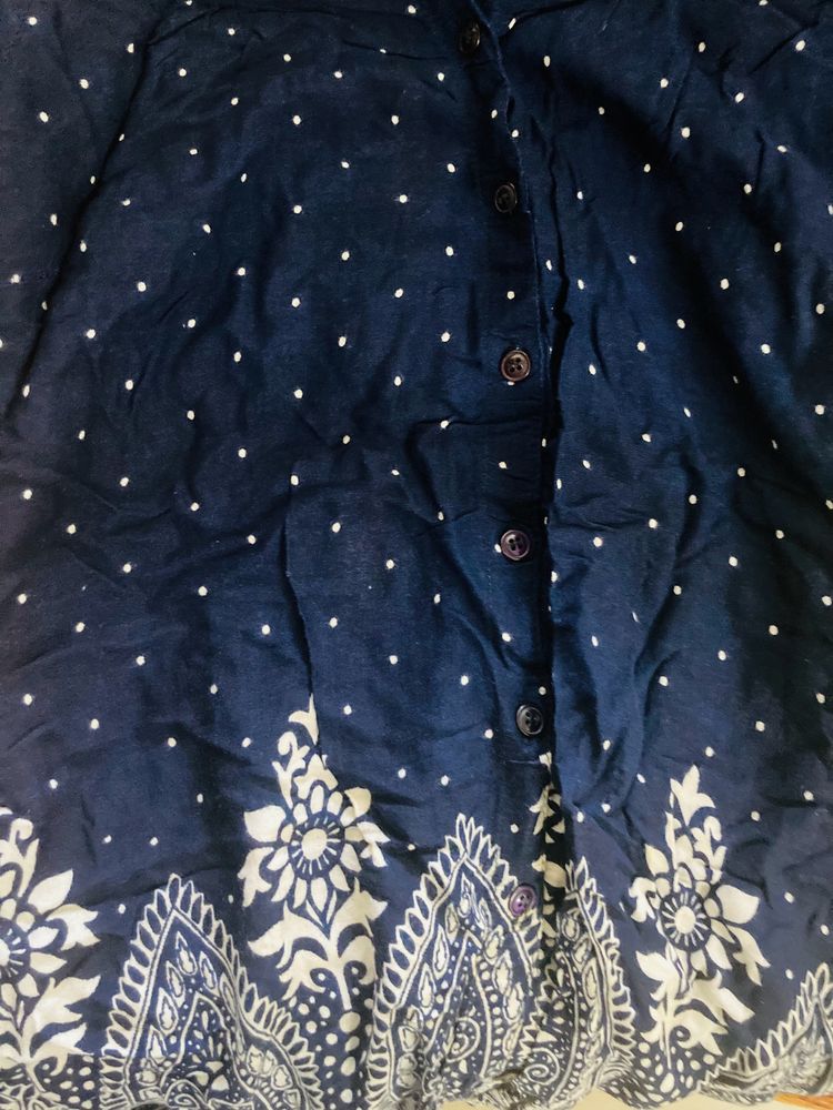 Casual Navy Blue Short Kurti