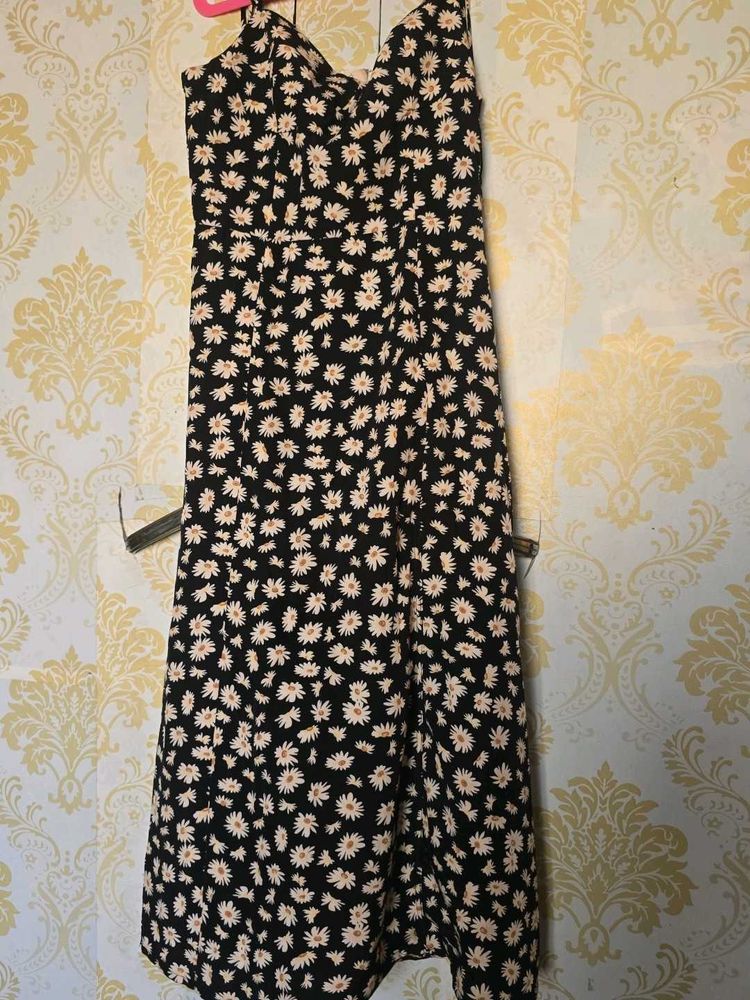 Cute Black Floral Summer Dress