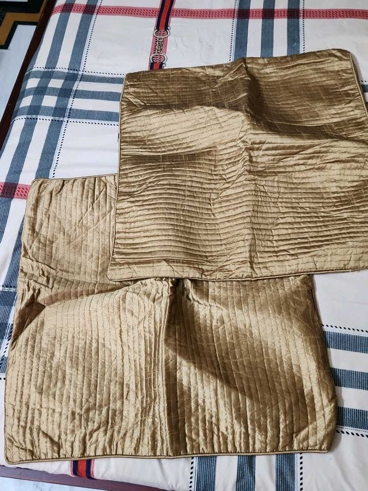 Elegant Gold Satin Pillow Covers set of 2