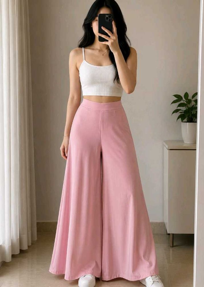 Flowy Pink Palazzo Pants